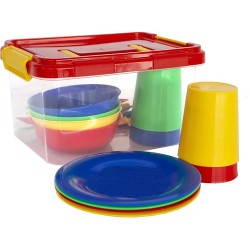 VAJILLA INFANTIL DE PLASTICO 4 SERVICIOS