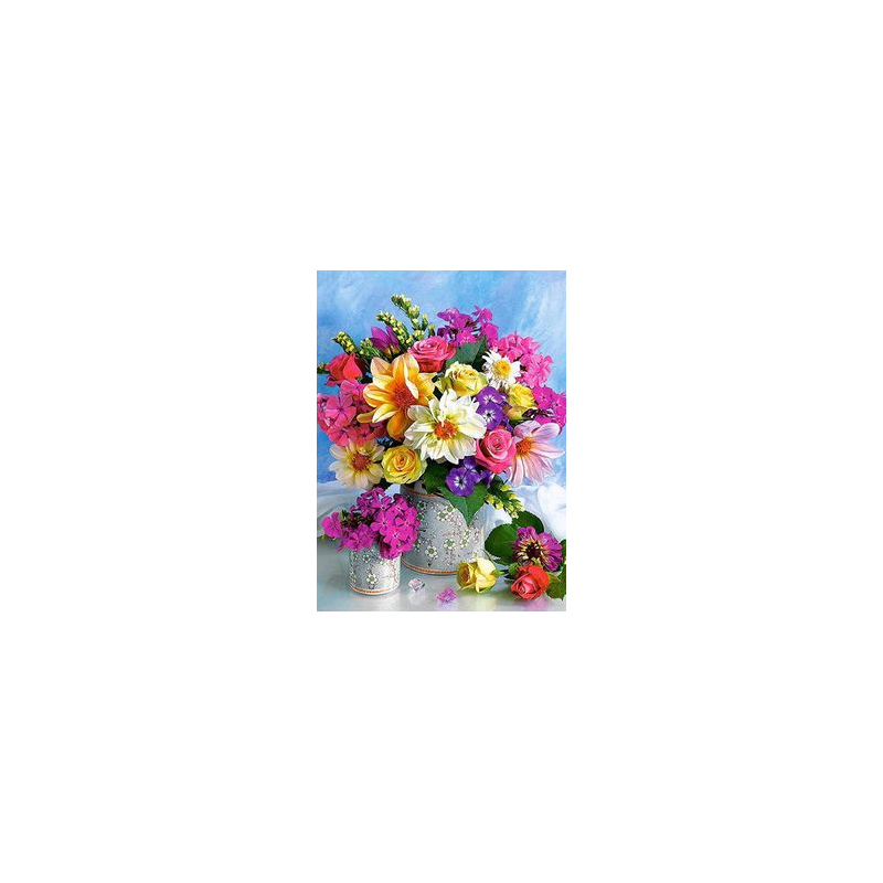 ARTE DIAMANTE FLORES DE COLORES 40x50cm