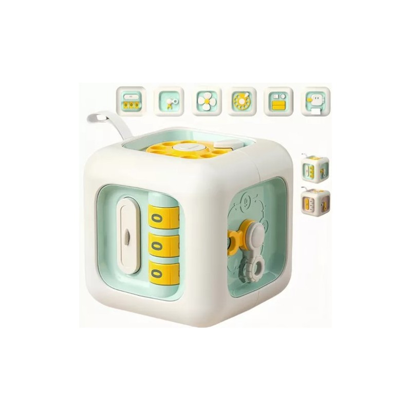 JUGUETE MONTESSORI EDUCATIVO CUBO DIDACTICO 6 EN 1 PARA BEBE